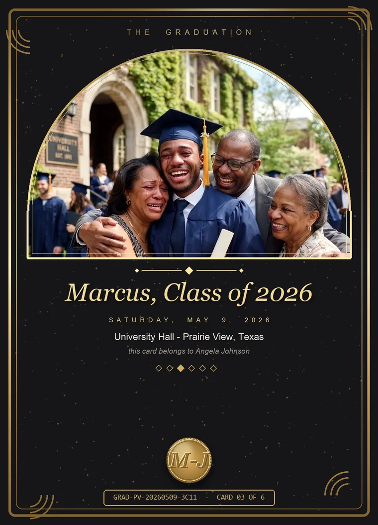 Premium graduation card